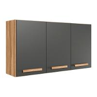 Armario Aereo De Cozinha Intenza 120 Cm Com 3 Portas Freijo/Chumbo - 1