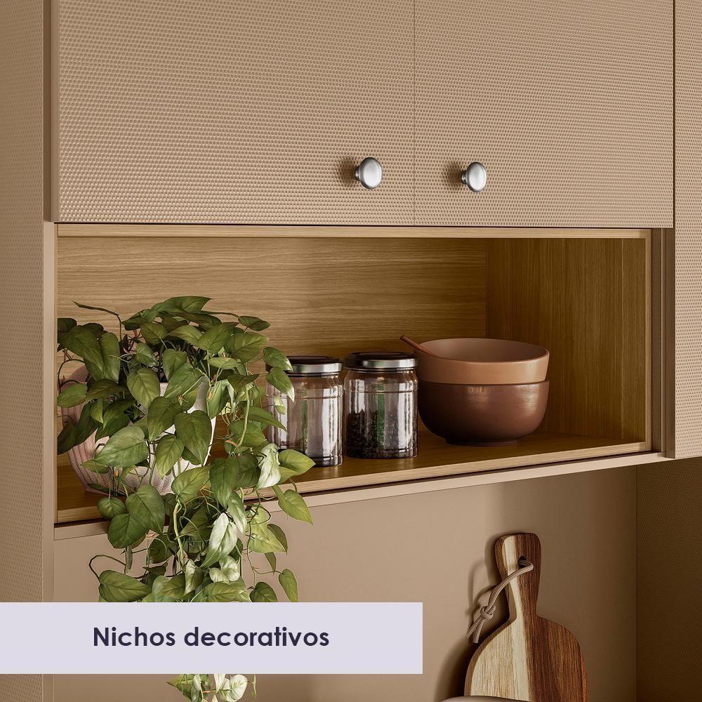 Cozinha Compacta 8 Portas 1 Gaveta 182 Cm Core Freijo Vanilla Ktp - 8