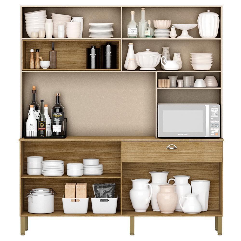 Cozinha Compacta 8 Portas 1 Gaveta 182 Cm Core Freijo Vanilla Ktp - 9