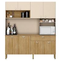Cozinha Compacta 8 Portas 1 Gaveta 182 Cm Core Freijo Vanilla Ktp - 1