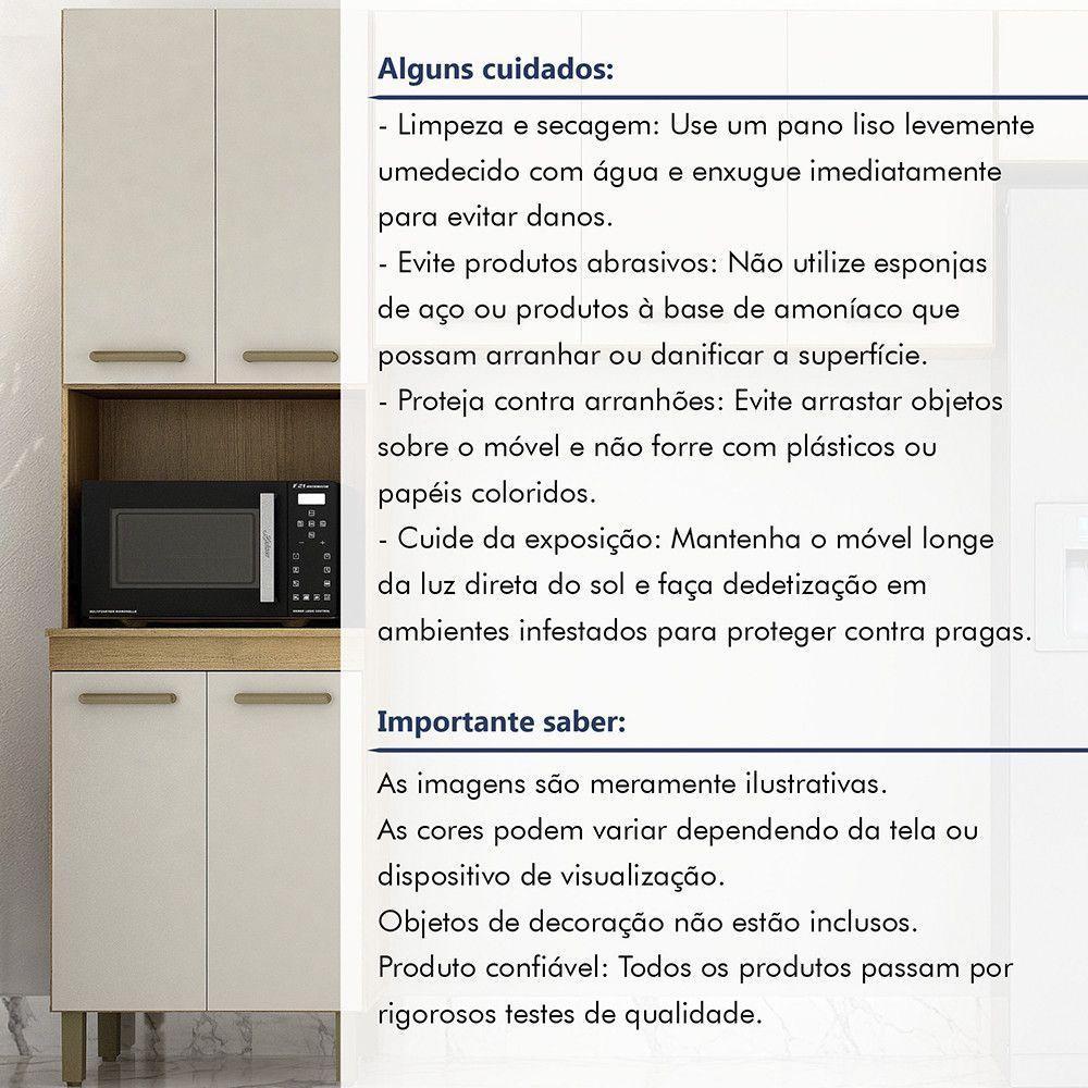 Paneleiro Com Nicho 4 Portas São Luis Valdemoveis Cinamomo/off White - 7