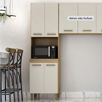 Paneleiro Com Nicho 4 Portas São Luis Valdemoveis Cinamomo/off White - 1