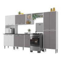 Armário De Cozinha Modulada Completa Compacta 294cm Com Balcão De Pia Multimóveis Mp2280 Branco/lacca Fumê - 2