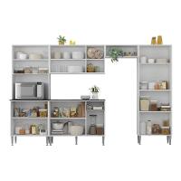 Armário De Cozinha Modulada Completa Compacta 294cm Com Balcão De Pia Multimóveis Mp2280 Branco/lacca Fumê - 5
