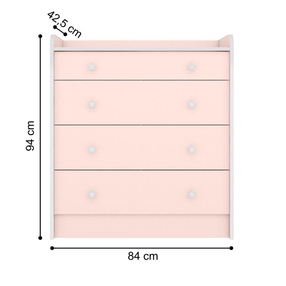2523 - Comoda Com Trocador Doce Sonho Rosa Acetinado (2523.91) - 5