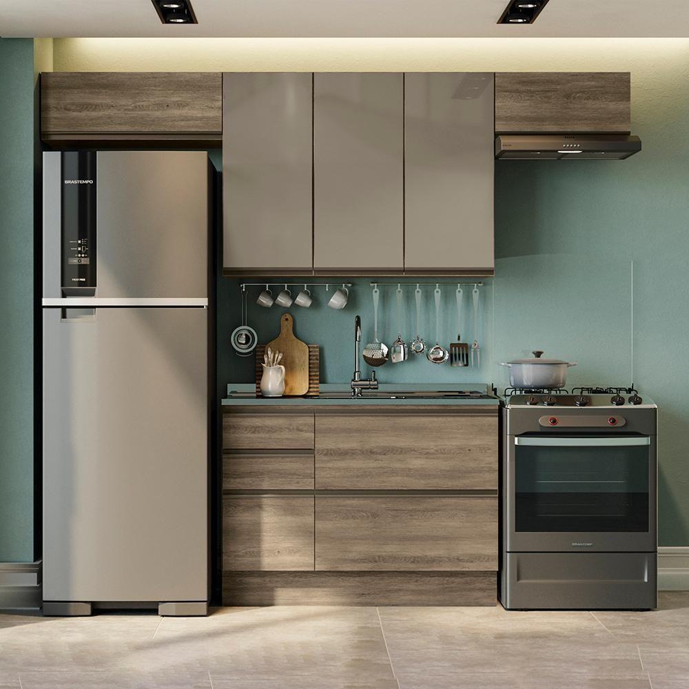 Cozinha Modulada 4 Pecas 260 Cm Mdp Maxxi Nogal Kappesberg Nogal - 2