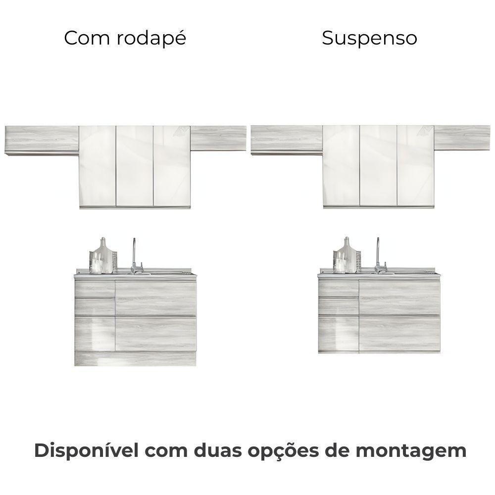Cozinha Modulada 4 Pecas 260 Cm Mdp Maxxi Nogal Kappesberg Nogal - 5