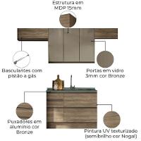 Cozinha Modulada 4 Pecas 260 Cm Mdp Maxxi Nogal Kappesberg Nogal - 3
