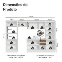 Armário De Cozinha Completa 100% Mdf 310 Cm Smart Madesa 04 Branco/rustic/crema - 3