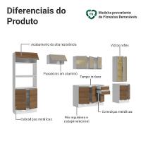 Armário De Cozinha Completa 100% Mdf 310 Cm Smart Madesa 04 Branco/rustic/crema