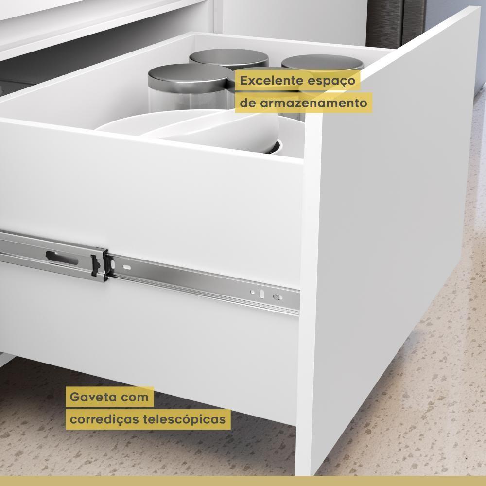 Balcão 1 Porta Basculante 1 Gaveta 80cm 100% Mdf Rainha Branco/nature Nesher - 7