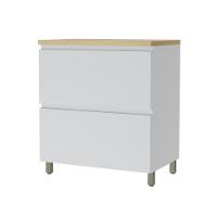 Balcão 1 Porta Basculante 1 Gaveta 80cm 100% Mdf Rainha Branco/nature Nesher - 1