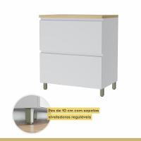 Balcão 1 Porta Basculante 1 Gaveta 80cm 100% Mdf Rainha Branco/nature Nesher - 3