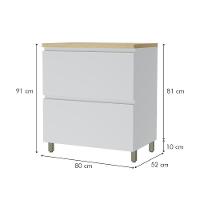 Balcão 1 Porta Basculante 1 Gaveta 80cm 100% Mdf Rainha Branco/nature Nesher - 5
