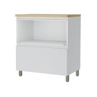 Balcão 1 Porta Basculante 1 Gaveta 80cm 100% Mdf Rainha Branco/nature Nesher - 6