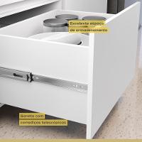 Balcão 1 Porta Basculante 1 Gaveta 80cm 100% Mdf Rainha Branco/nature Nesher - 7