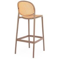 Kit 3 Banqueta Alta Com Encosto Roma Em Polipropileno Cozinha/bancada - Marrom Claro - 5