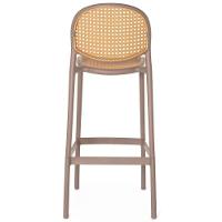 Kit 3 Banqueta Alta Com Encosto Roma Em Polipropileno Cozinha/bancada - Marrom Claro - 6