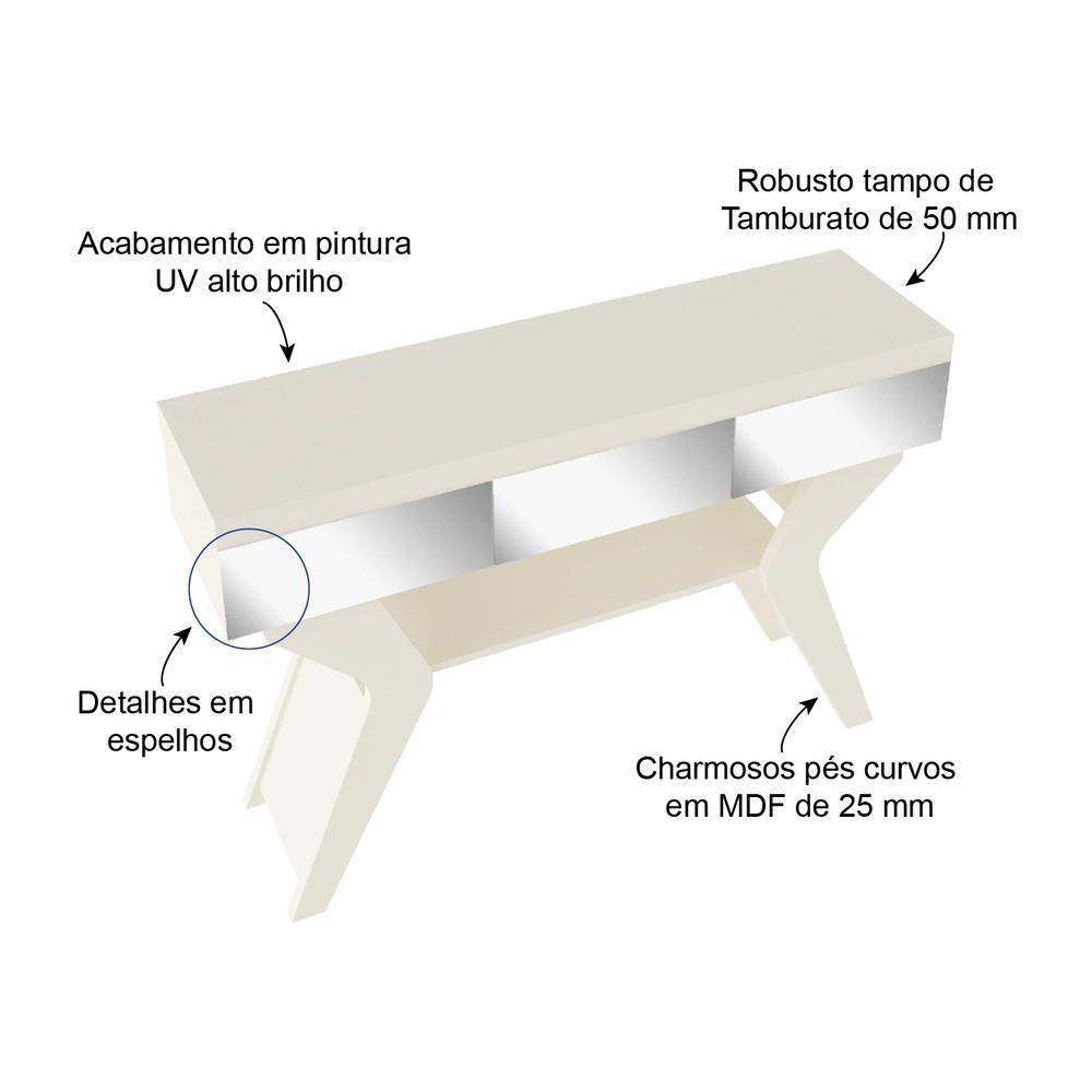Aparador Com Espelho 120Cm Multimóveis Cr50030 Off White Off White - 5