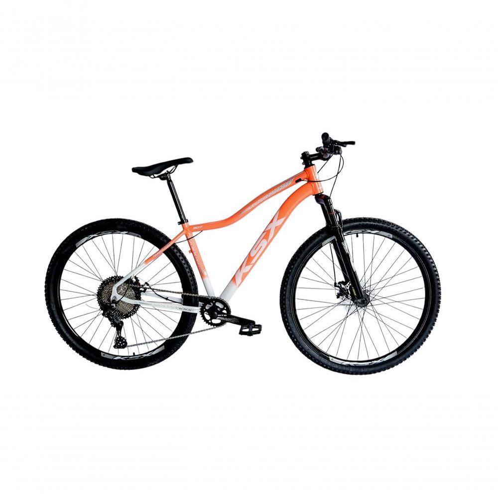 Bicicleta Aro 29 Ksx Sd7 Feminina 12v Garfo Com Trava K7 11/50 Freios Hidráulicos Kit 1x12 - Laranja/branco Tam. 17 - 1