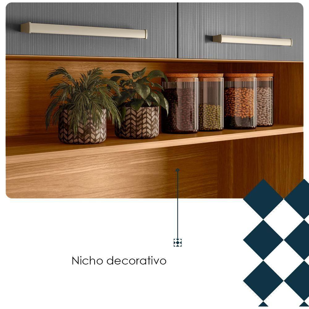 Cozinha Compacta 6 Portas 2 Gavetas 161 Cm Montesa Freijo Gris Ktp - 6