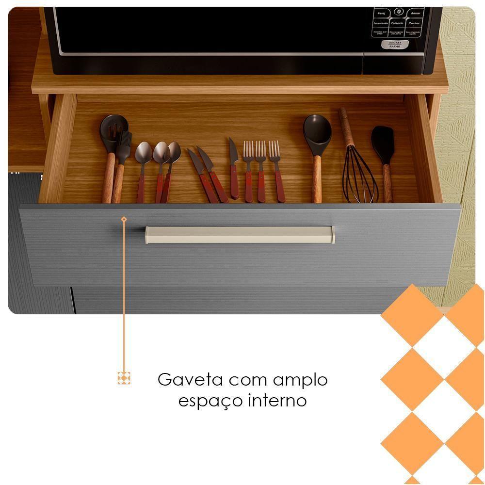 Cozinha Compacta 6 Portas 2 Gavetas 161 Cm Montesa Freijo Gris Ktp - 7