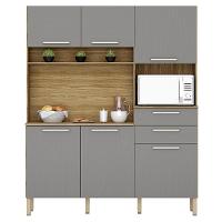 Cozinha Compacta 6 Portas 2 Gavetas 161 Cm Montesa Freijo Gris Ktp - 1