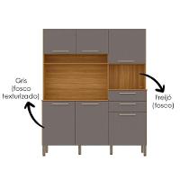 Cozinha Compacta 6 Portas 2 Gavetas 161 Cm Montesa Freijo Gris Ktp - 5