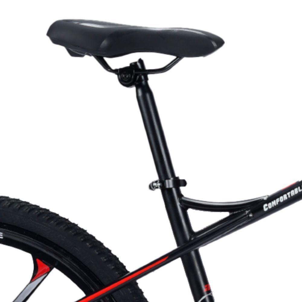 Bicicleta Aro 26 Bike 21 Vel Marchas Freio A Disco Quadro Aço Carbono Cor Preto Vermelho Wct Fitness - 5