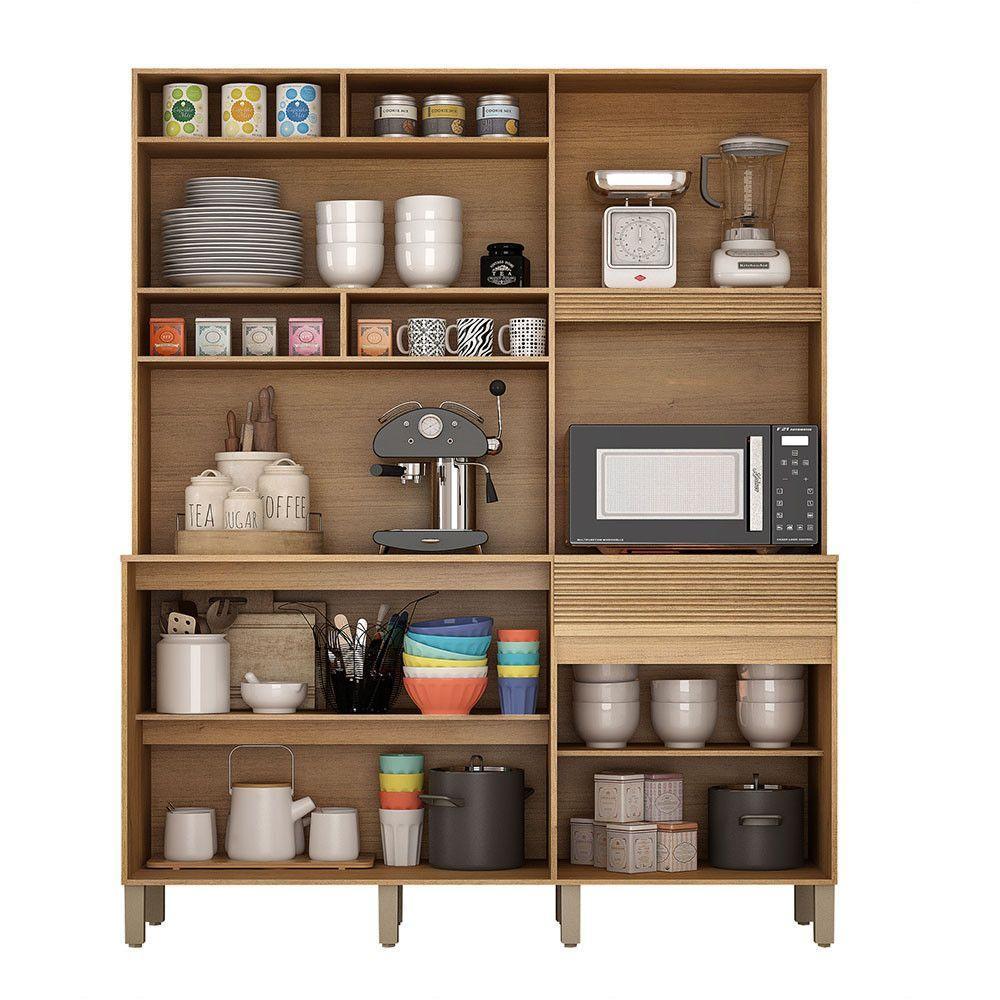 Armário De Cozinha 5 Portas 1 Gaveta Canastra Valdemóveis Cinamomo/off White - 10