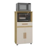 Balcão Para Microondas E Forno Havana New Wood Com Off White - 1