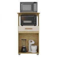 Balcão Para Microondas E Forno Havana New Wood Com Off White - 3