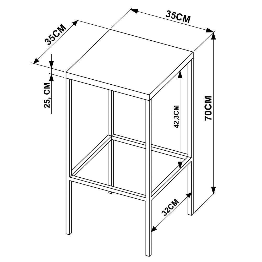 Mesa Para área Gourmet E 4 Banquetas Altas Steel Quadra Vermont Base Preta - Artesano - 6