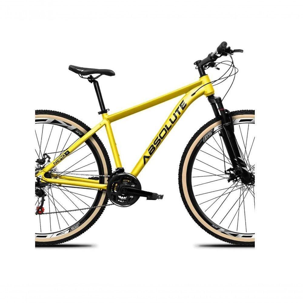 Bicicleta Aro 29 Absolute Nero 5 Alumínio 2x9 18v K7 Freios Hidráulicos Garfo Com Trava Pneu C/faixa - Amarelo Tam.19 - 3