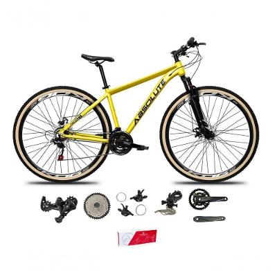 Bicicleta Aro 29 Absolute Nero 5 Alumínio 2x9 18v K7 Freios Hidráulicos Garfo Com Trava Pneu C/faixa - Amarelo Tam.19
