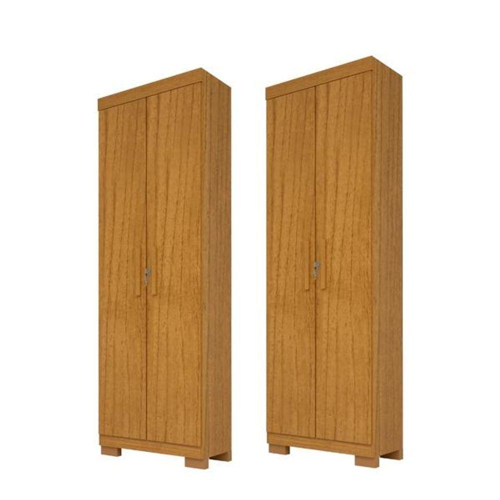 Kit 2 Armário Multiuso Israel 2 Portas Com Chave 100% Mdf Linhamobília Cinamomo - 1