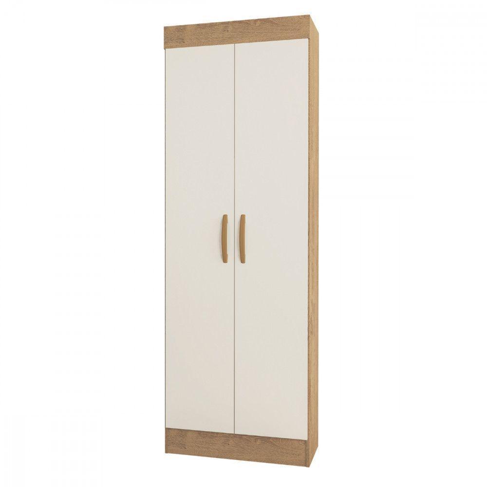 Armário Multiuso Uruguay 2 Portas Canelato Off White Atualle Canelato Rustico Com Off White - 1