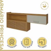 Armário Aéreo 2 Portas 1 Nicho 100% Mdf Princesa Nesher Móveis Freijó/off White - 2