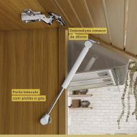 Armário Aéreo 2 Portas 1 Nicho 100% Mdf Princesa Nesher Móveis Freijó/off White