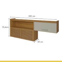 Armário Aéreo 2 Portas 1 Nicho 100% Mdf Princesa Nesher Móveis Freijó/off White - 5