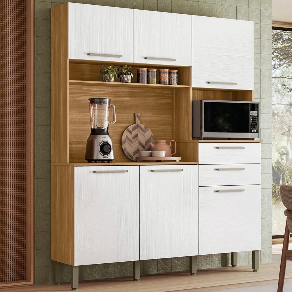 Cozinha Compacta 6 Portas 2 Gavetas 161 Cm Montesa Freijo Supremo Ktp - 2