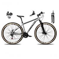 Bicicleta Aro 29 Absolute Nero 5 Câmbio Shimano 24v Acera K7 Garfo Trava Freio A Disco Pneu C/faixa - Cinza Tam.17 - 1