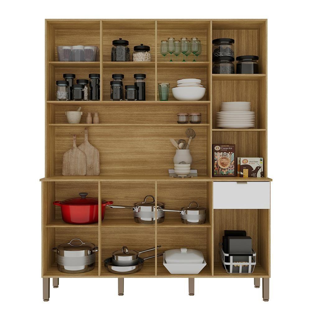 Cozinha Compacta 8 Portas 1 Gaveta 161 Cm Slow Freijo Artico Cp Riscatto - 9