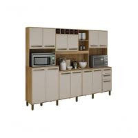 Armario Agata 13 Portas 2 Gavetas 5 Nichos Valdemoveis Cinamomo/off White - 1