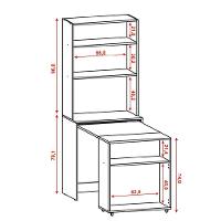 Armário De Cozinha Multifuncional Com Mesa Retrátil Para Café Duo Kit's Paraná Branco - 3
