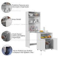 Armário De Cozinha Multifuncional Com Mesa Retrátil Para Café Duo Kit's Paraná Branco - 5