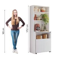 Armário De Cozinha Multifuncional Com Mesa Retrátil Para Café Duo Kit's Paraná Branco - 6