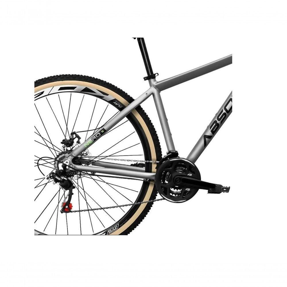 Bicicleta Aro 29 Absolute Nero 5 Câmbio Shimano 24v Acera K7 Garfo Trava Freio A Disco Pneu C/faixa - Cinza Tam.21 - 3