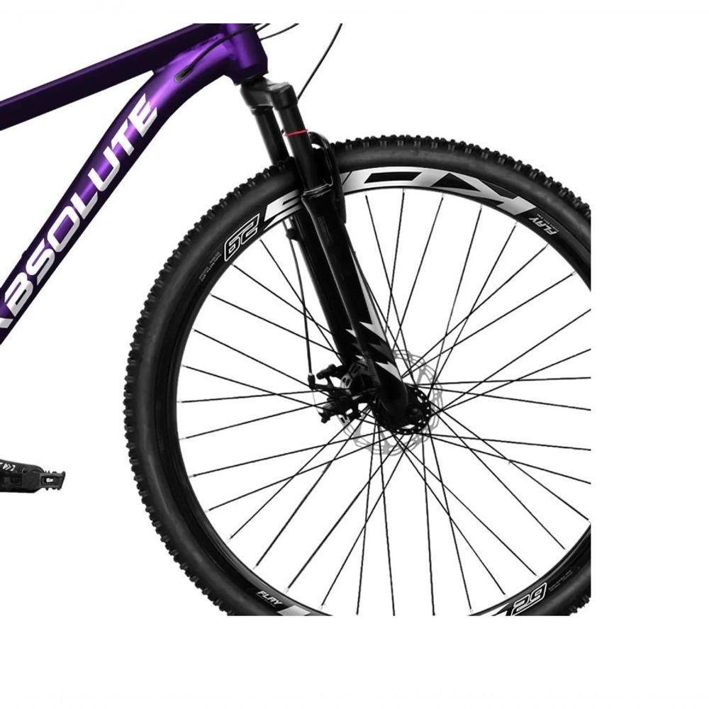 Bicicleta Aro 29 Absolute Nero 5 Alumínio 2x9 18v K7 Freios Hidráulicos Garfo Com Trava - Roxo Tam.13.8 - 2