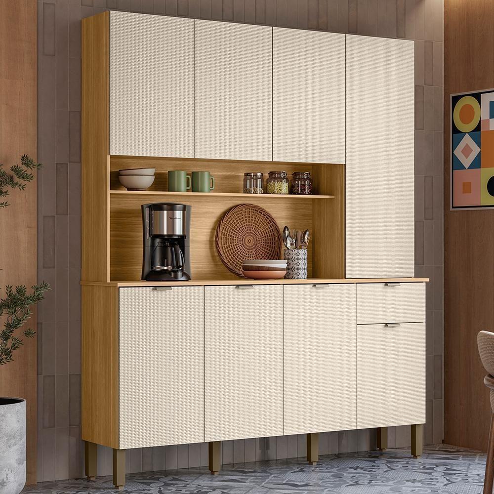 Cozinha Compacta 8 Portas 1 Gaveta 161 Cm Slow Freijo Soft Ktp - 2